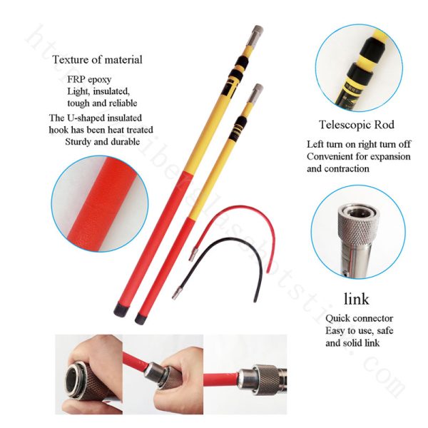 High voltage Insulated Security tools Rescue Hook Insulated Stick