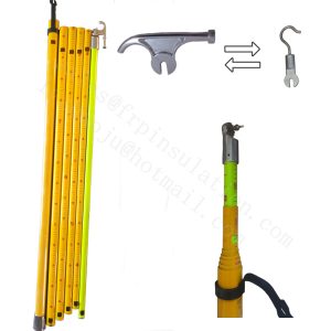 With scale 10m Electric Power Tools FRP Triangle Triangular Telescopic Hot Line Link Stick
