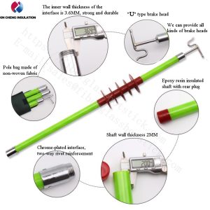 Rain-Proof Fiberglass Electrical screw type Operating Rods /hot stick